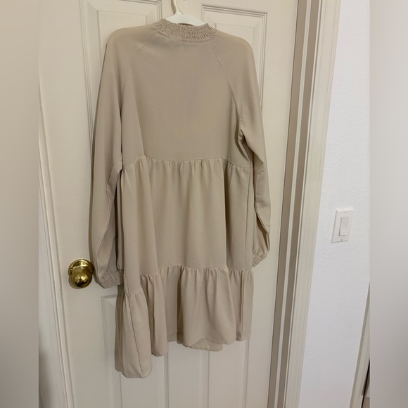 SHEIN Beige Long Sleeve Tunic/Dress - Picture 4 of 4